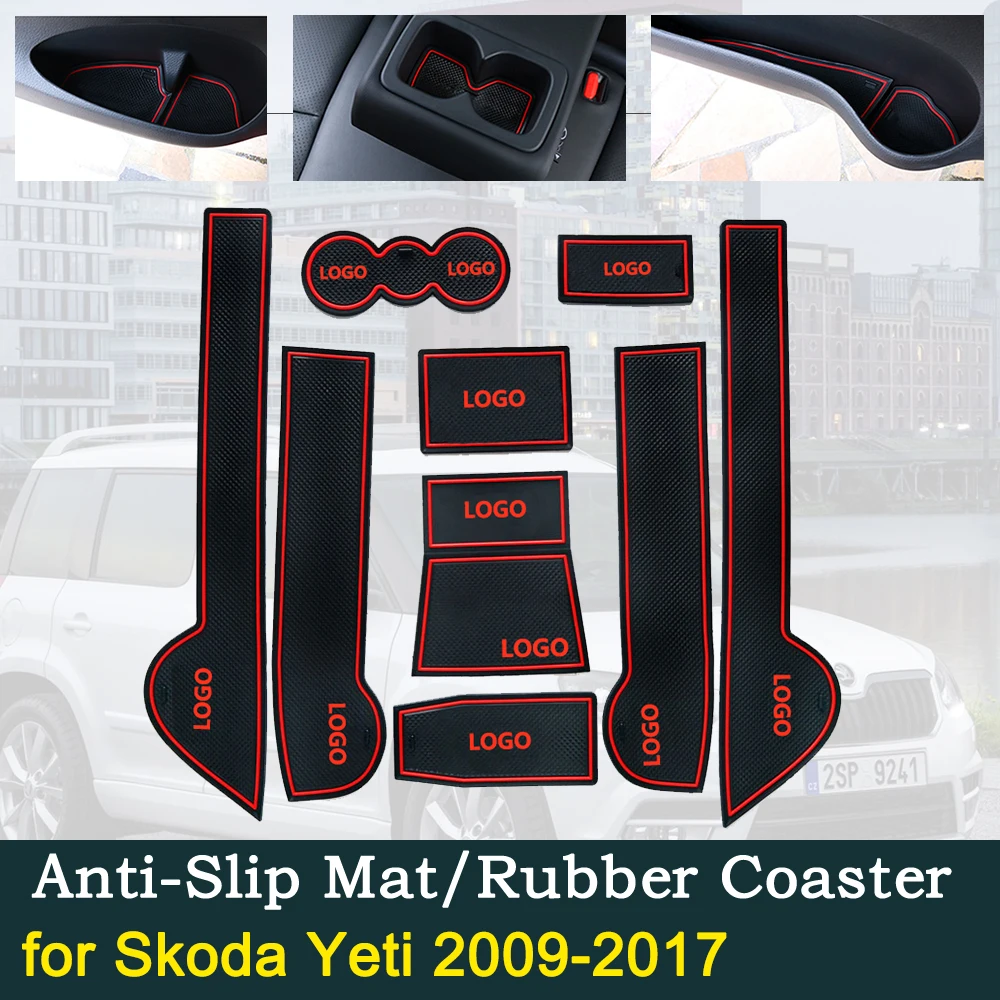 Противоскользящая резиновая накладка на дверь для Skoda Yeti 2009 ~ 2017 2010 2011 2013 2015 2016