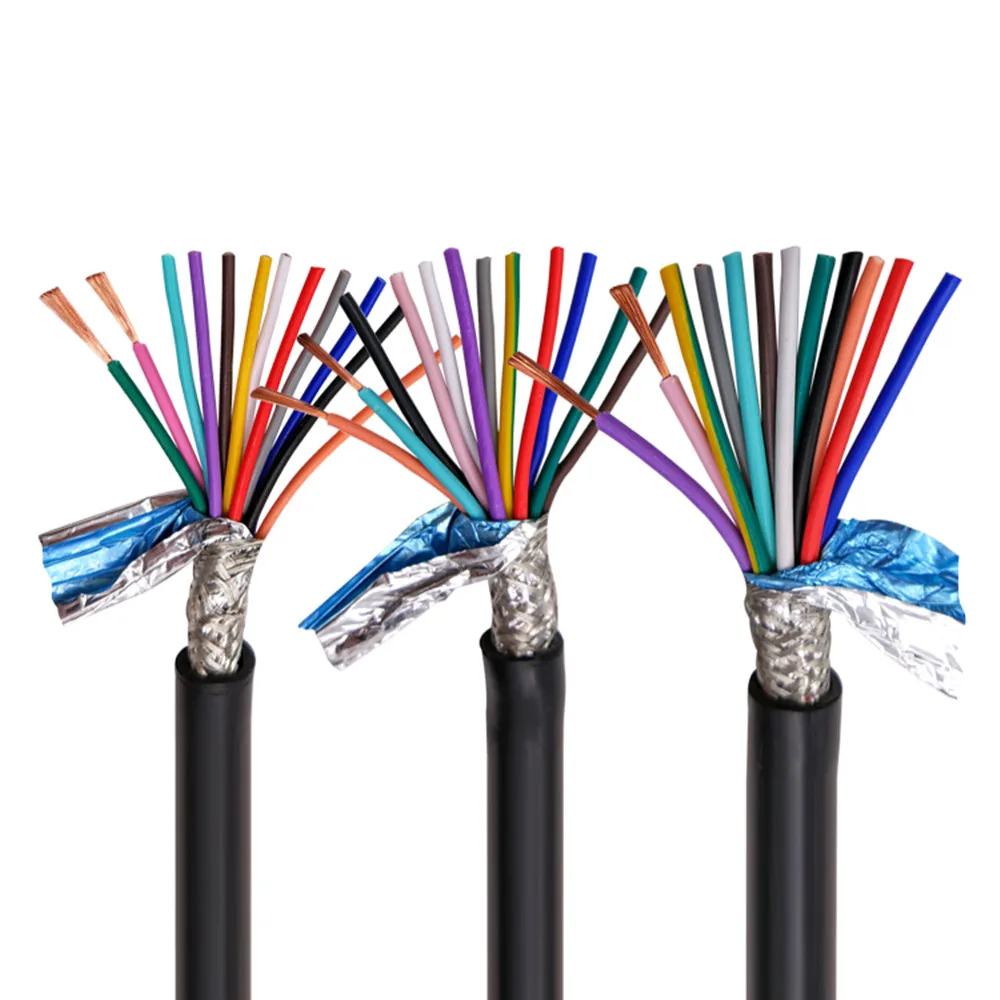 Многожильный экранированный кабель RVVP22AWG 0.3mm2 3 4 5 6 8 10 12 14 16 20 24 ядра защита от помех