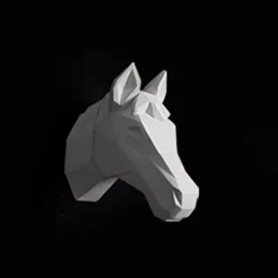 Животные настенный Декор 3D голова оленя Hirschkopf художественный салон Гостиная Офис детская комната белый и черный короткий фон - Цвет: White Horse