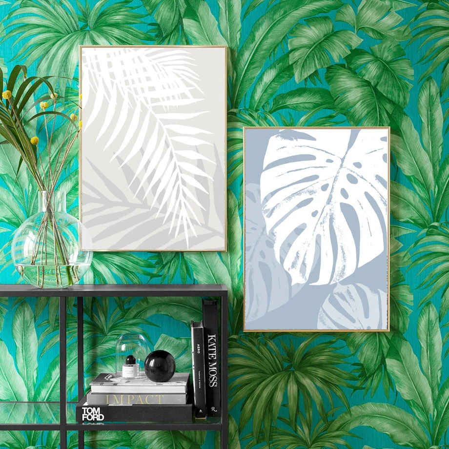 Настенная Картина на холсте с большими тропическими листьями постеры и принты