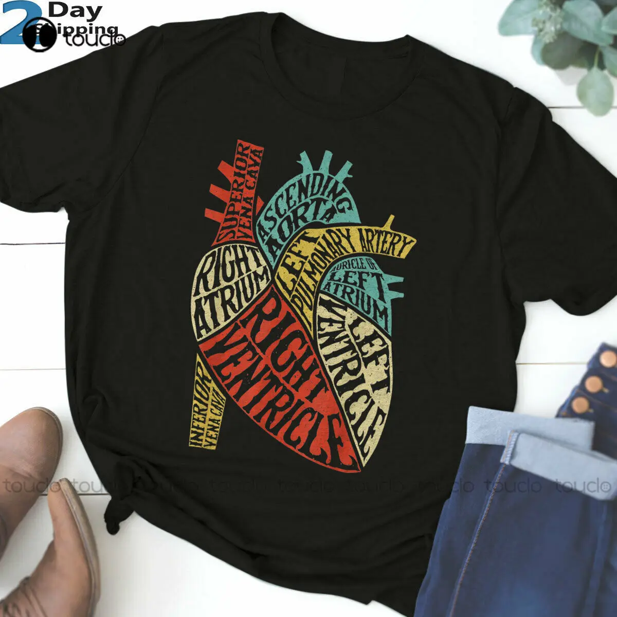 

Heart Typography Anatomy Science Biology Biologist Men Women T-Shirt Cotton Tee Shirt S-5Xl