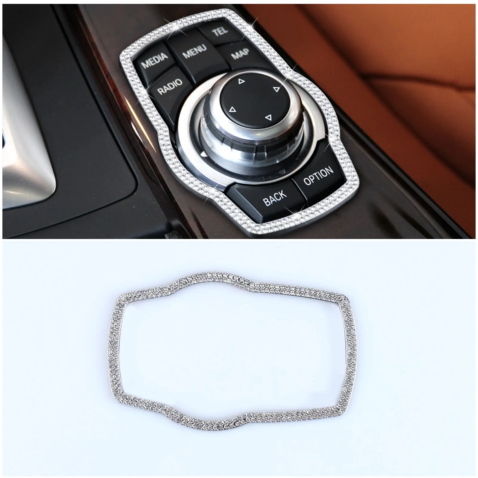 

Bling Multimedia Button Frame Fit for BMW 1 3 5 7Series 525i 528i 530i 540i 6GT X3 X4 M5 Car Accessories Interior for BMW