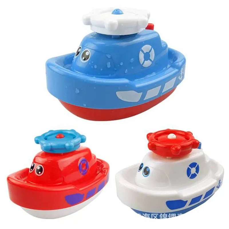 random color Электрический вращающийся Распыление воды лодка Jet игрушка Ванная комната душевая кабина Ванна воды-опрыскивающая игрушка для детей Ванная комната душевой распылитель Gif - Цвет: random color