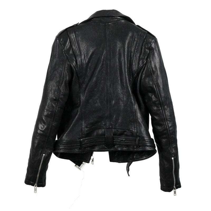 

JCHB 2021 100% Genuine Leather Jacket Women Short Motorcycle Sheepskin Coat Female Spring Autumn Clothes Cuero Genuino Pph3375
