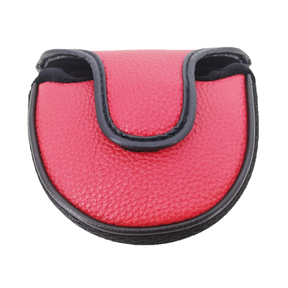

Solid Color Protector Gift PU Leather Portable Headcover Accessories Golf Clubs Sleeve Magic Clasp Mallet Putter Cover Unisex