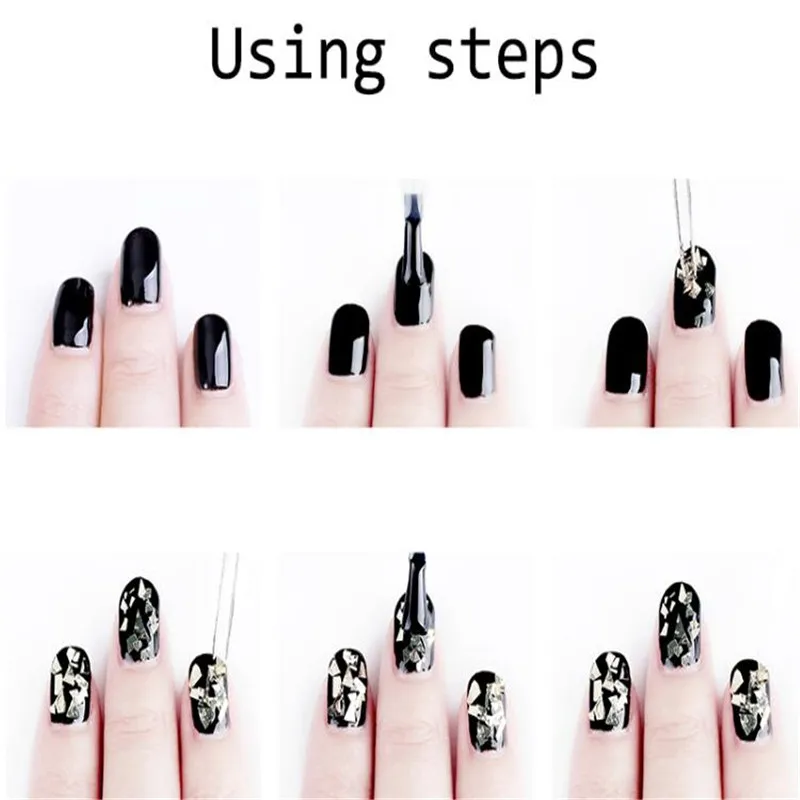 

12 Color Shiny Glass Paper Nail Art Glitter Manicure Sticker Paillette Sequins Nail Glitter Decorations Accessories Tools F558