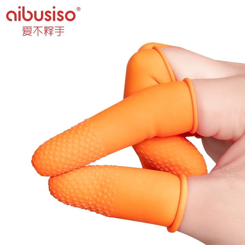 

AIBUSISO 100 шт. противоскользящие прочные противоскользящие латексные Oranger напальчники счетчик чистящие электронные напальчники A7206
