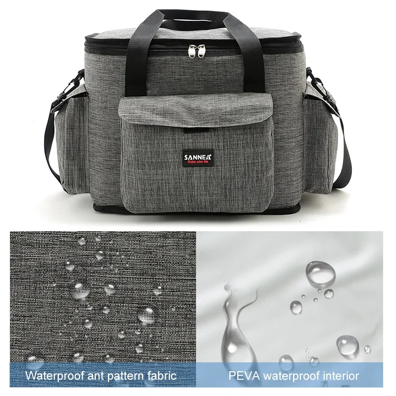 23L Большая вместительная Изолированная охлаждающая сумка органайзер переносная