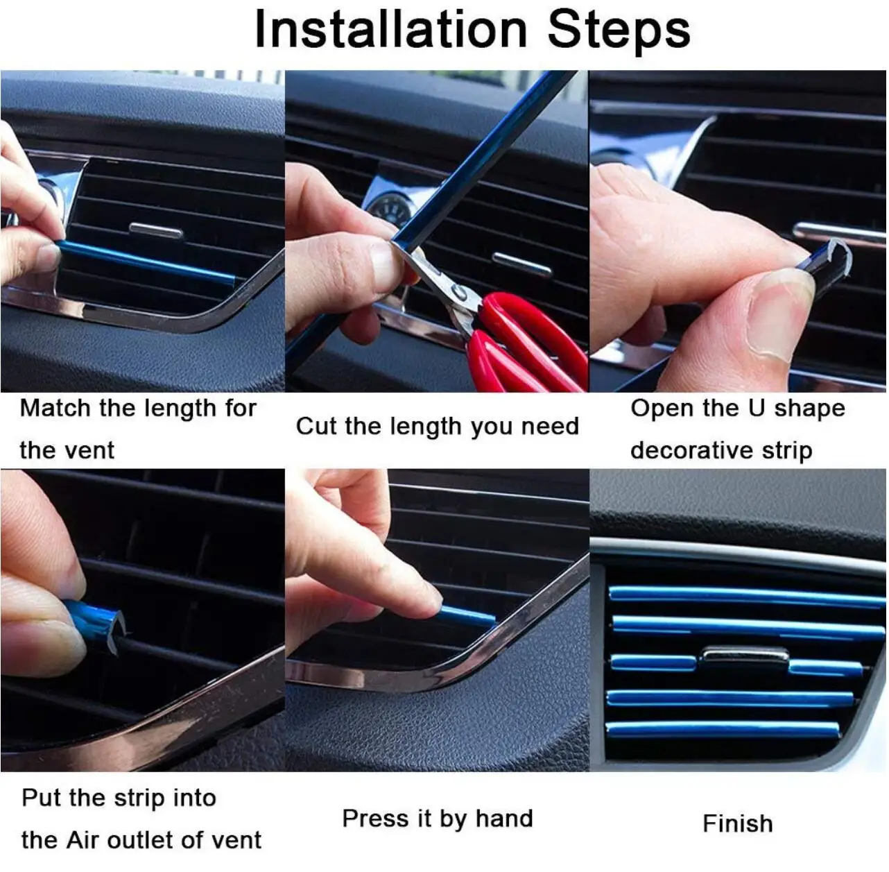 Car-styling Chrome Styling Moulding Car Air Vent Trim Strip Grille Decoration For Suzuki Vitara 2015 2016 2017 2018 2019 | Автомобили и