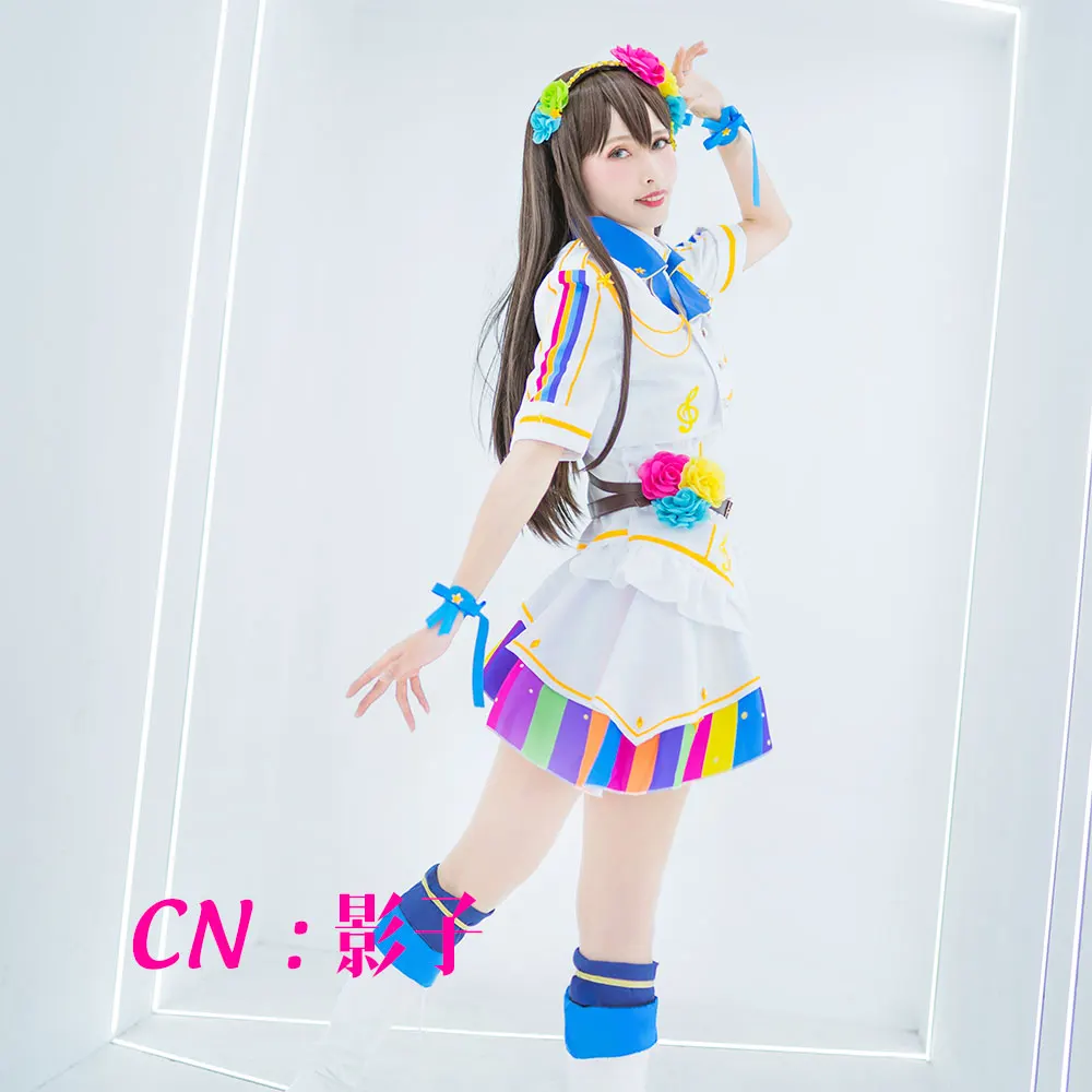 

Костюм для косплея аниме взгляд! Hanazono Tae Poppin'Party 9-й одиночный 「 круговое 」 платья Рождество Хэллоуин Бесплатная доставка CG470