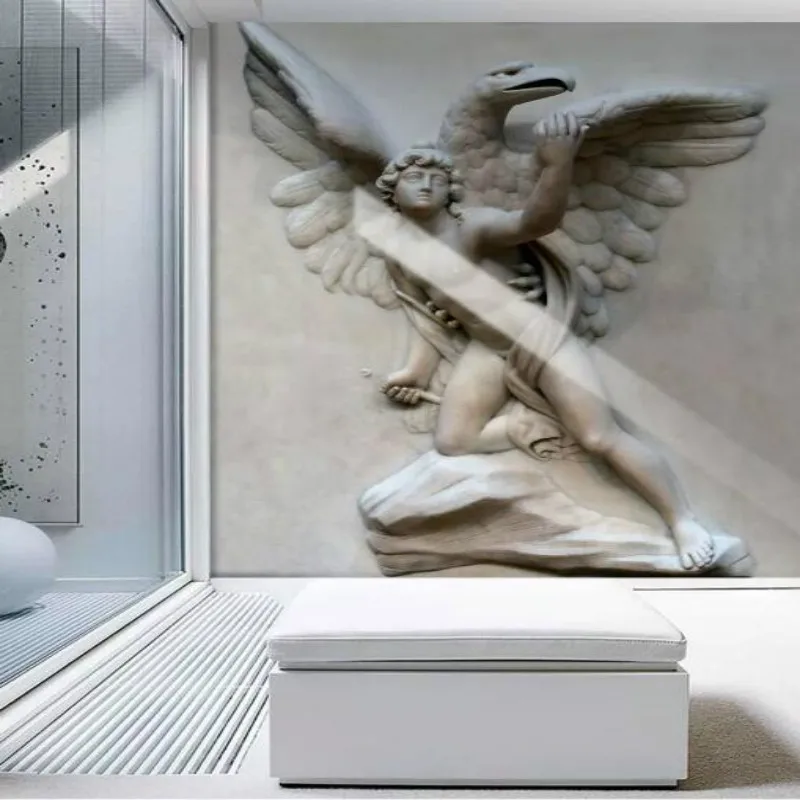 Photo Wallpapers for Home Improvement Living Room Background 3D Three-dimensional Embossed Sexy Flying Angel Mural Wall Paper |