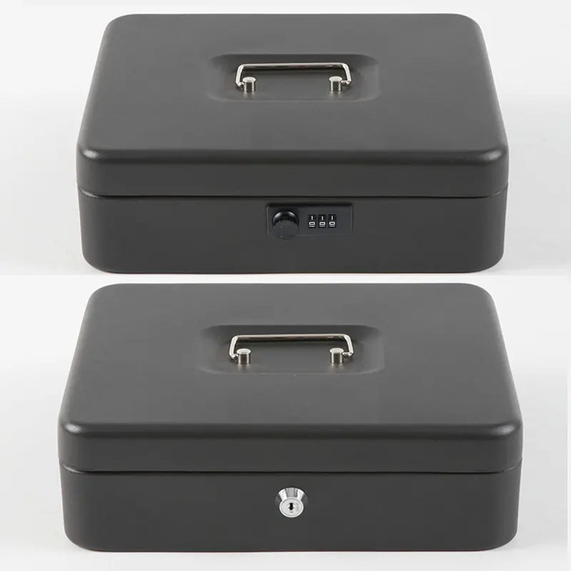 

All metal portable multi-function key safe deposit box cash jewelry insurance box home supermarket cash register storage box