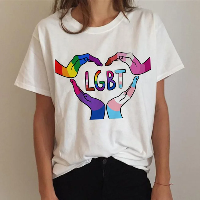 

Lgbt Ladies Gay T-Shirt Lesbian Pride Rainbow T-Shirt Harajuku Ulzzang Funny T-Shirt 90s Graphic Love Is Love Top Tee Female