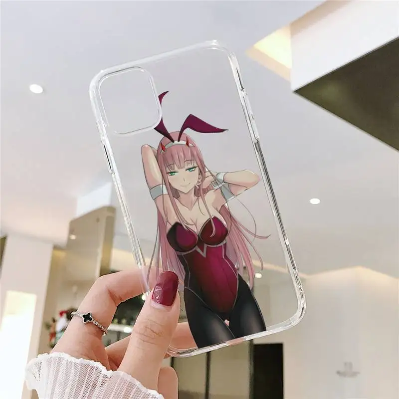 

Hot Darling in the FranXX Phone Case Transparent for iPhone 11 12 mini pro XS MAX 8 7 6 6S Plus X 5S SE 2020 XR