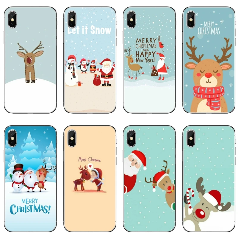 Новогодние и рождественские аксессуары для iPhone 12 Mini 11 Pro Max XS XR X 8 7 Plus 6 6S 5 5S SE