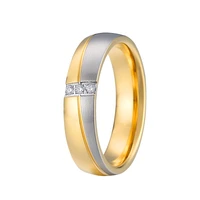 unique 2019 wedding rings bicolor 316l stainless steel cz rings