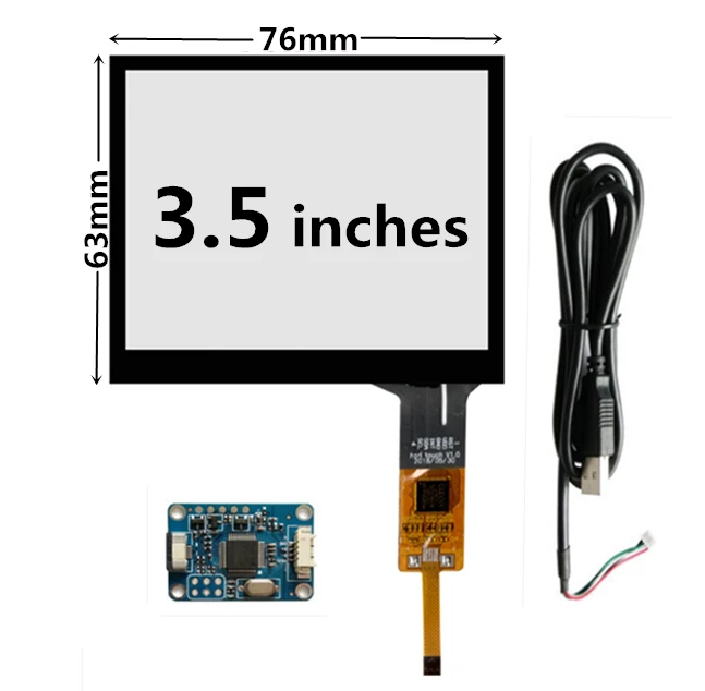 3.5 Inch 76mm*63mm Raspberry Pi High Compatibility Universal Industry Capacitive Digitizer Touch Screen Panel Glass