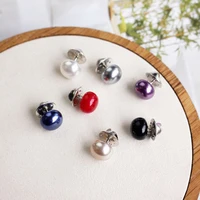 6 pcs new style dress temperament color pearl brooch button diy neckline cardigan shawl personality brooch for women