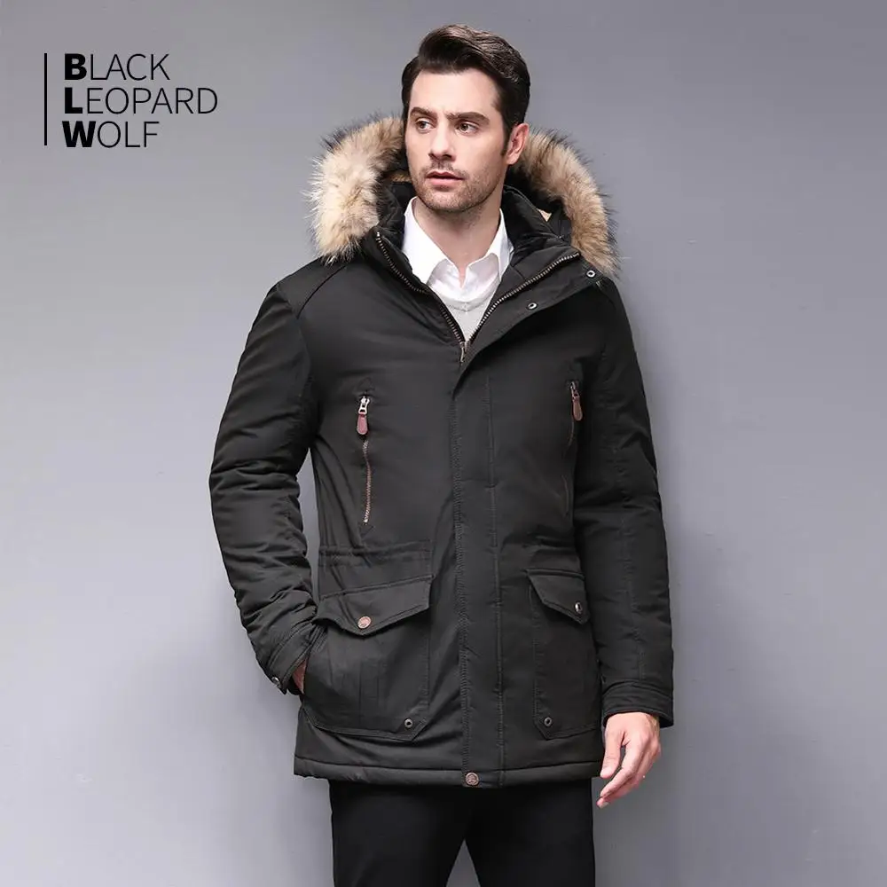 Blackleopardwolf 2019 Новое поступление зимняя куртка мужское пальто толстая парка аляска