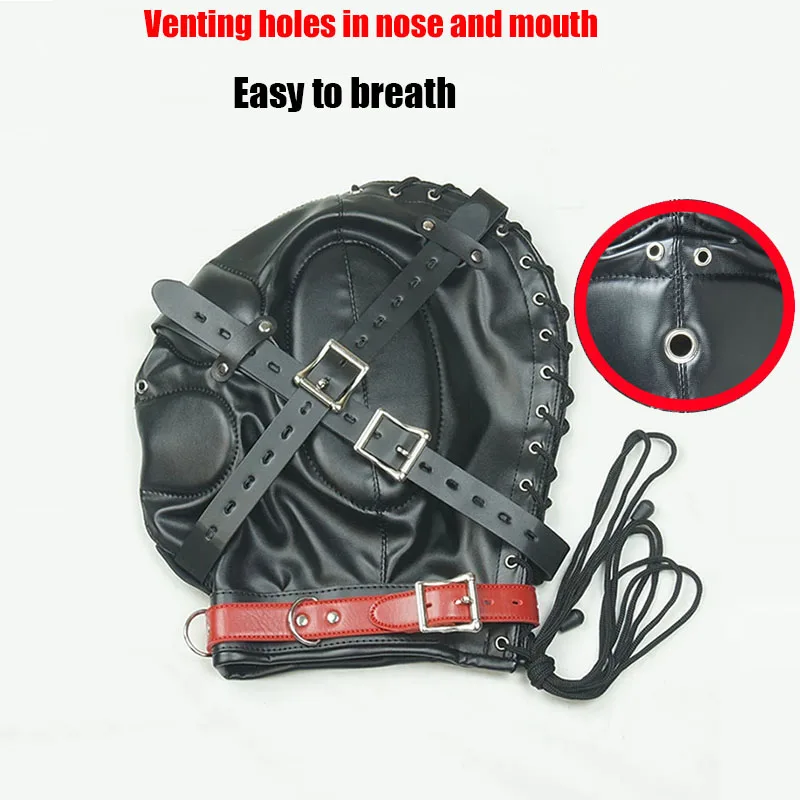 Повязка на глаза для БДСМ кожаная с дырками и отверстиями ролевых игр | Красота