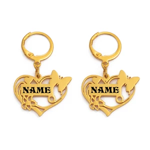 Серьги женские, из нержавеющей стали, с надписью Kiribati, #112721