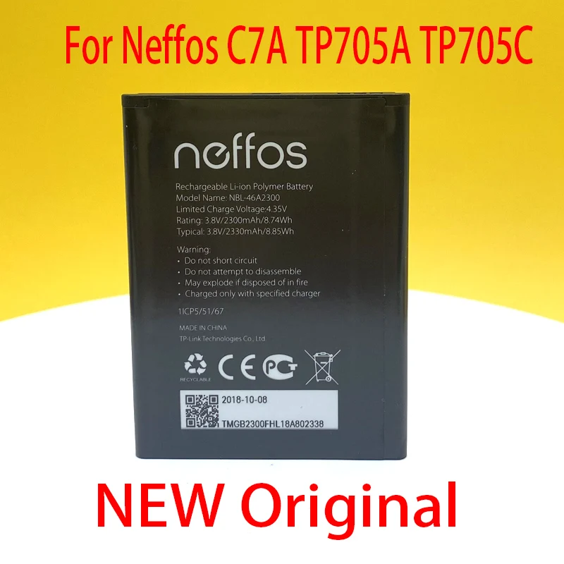 Новый оригинальный 2330 мА/ч NBL-46A2300 Батарея для TP-link Neffos C7A TP705A TP705C мобильный телефон