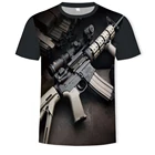Мужская футболка с принтом, летняя дышащая футболка большого размера с рисунком пневматического пистолета AK47, 2021