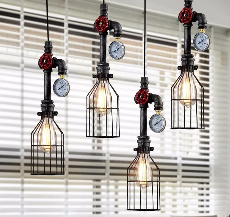 Ретро металлический светильник для водопроводных труб промышленный винтажный