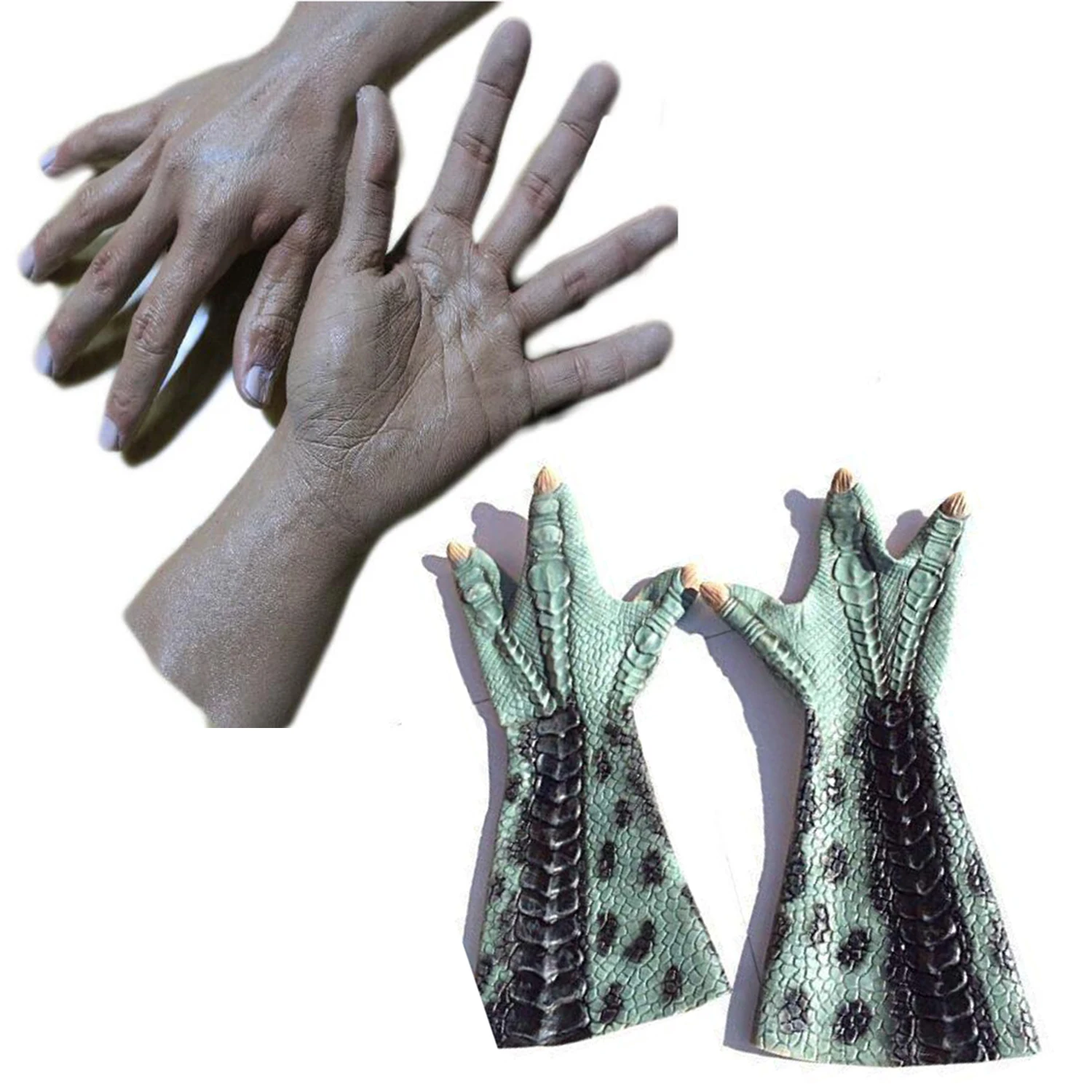 

Реалистичные человеческие животные руки и руки латексные перчатки Когти для взрослых детей косплей