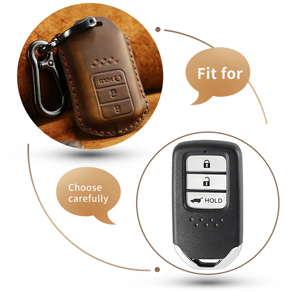 Чехол KEYYOU из натуральной кожи для автомобильного ключа с дистанционным