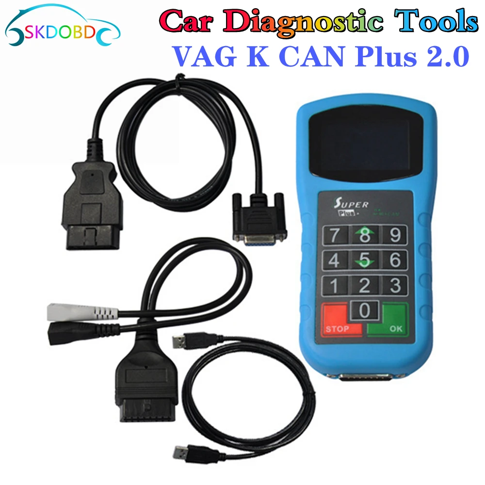 

Newest Super VAG K+CAN Plus 2.0 Diagnosis + Mileage Correction Pin Code Reader for VW for Audi for Skoda OBD Diagnostic Scanner