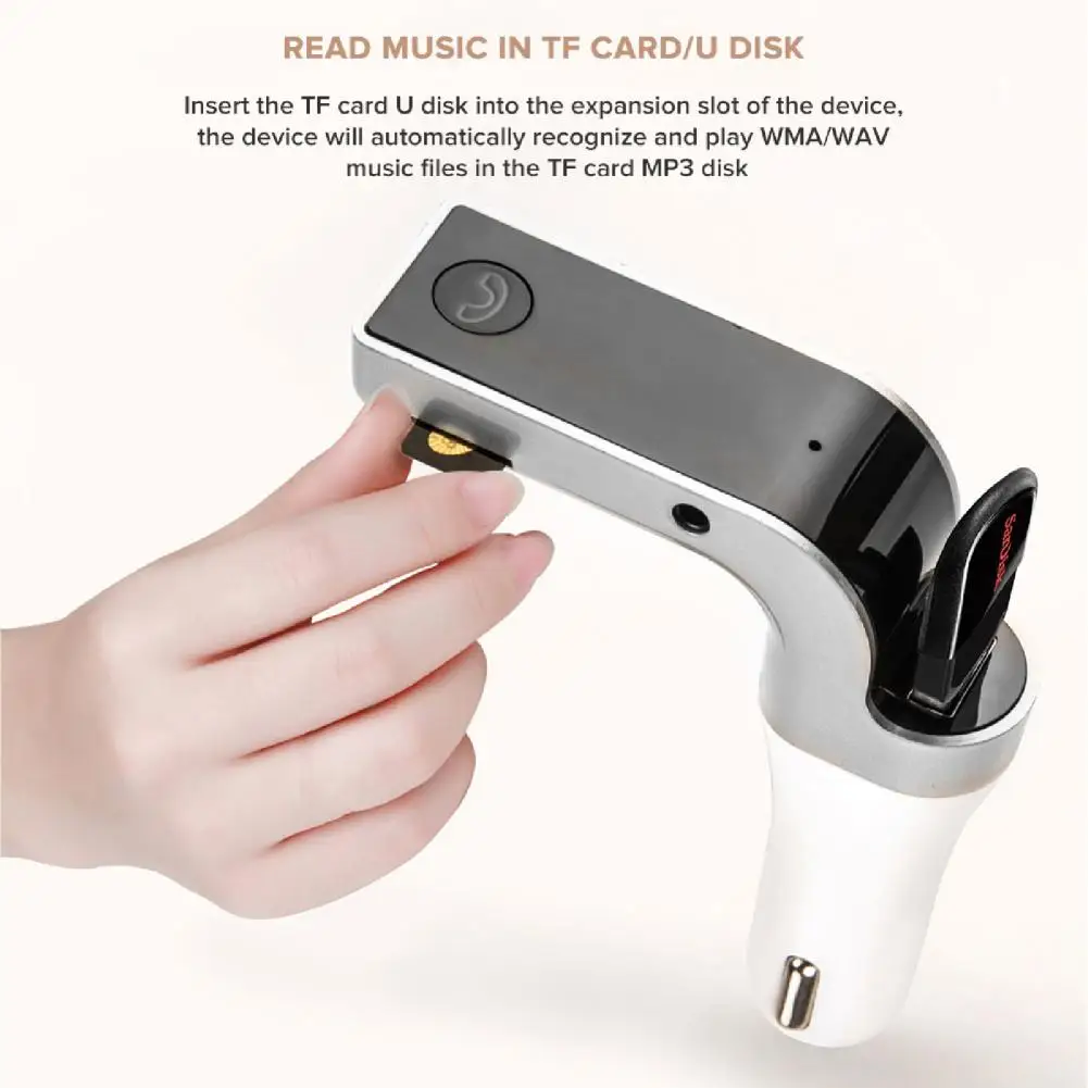 Автомобильный MP3-плеер Многофункциональный беспроводной FM-трансмиттер с