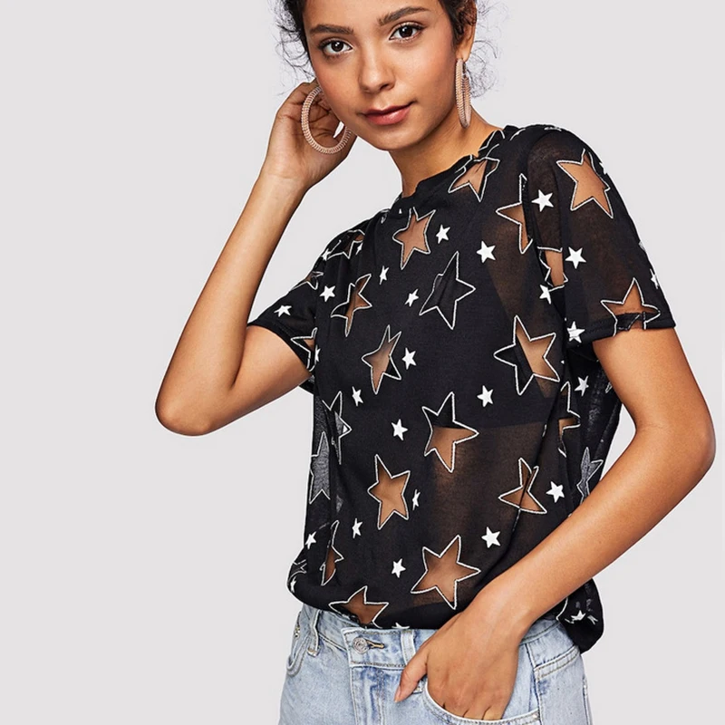 Модная прозрачная сетчатая одежда черного и белого цвета, летние модные сексуальные топы, футболка, женские футболки с коротким рукавом 2021, c25 Модная прозрачная сетчатая одежда черного и белого цвета, летние модные сексуальные топы, футболка, женские футболки с коротким рукавом 2021, c25