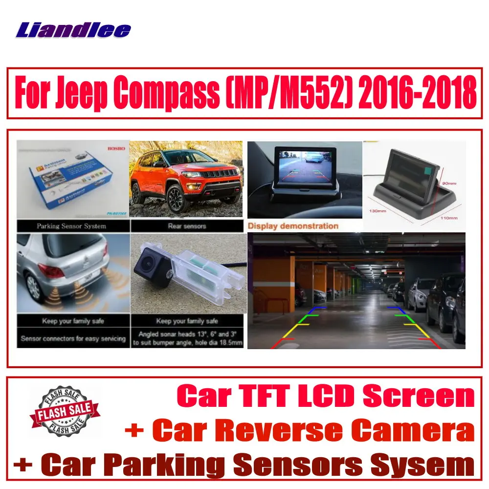 

Автомобильная цифровая система датчиков парковки для Jeep Compass (MP/M552) 2016-2018 HD монитор дисплей/камера заднего вида