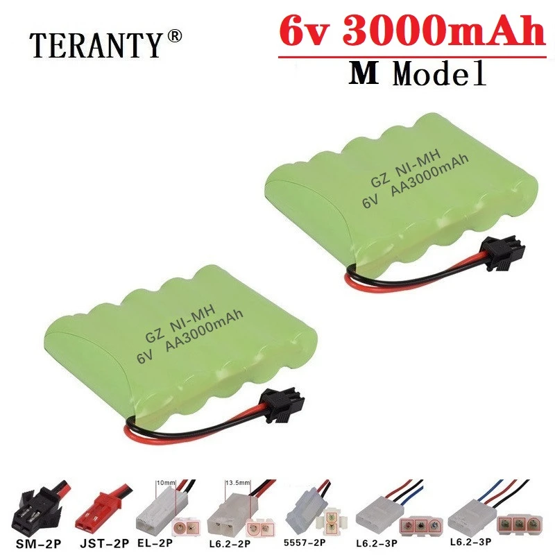 Обновленная Батарея NiMH 6v 3000mah для радиоуправляемых игрушек, автомобилей, танков, грузовиков, роботов, пистолетов, лодок AA Ni-MH 700mah 6v перезаряжаемый аккумулятор 2 шт