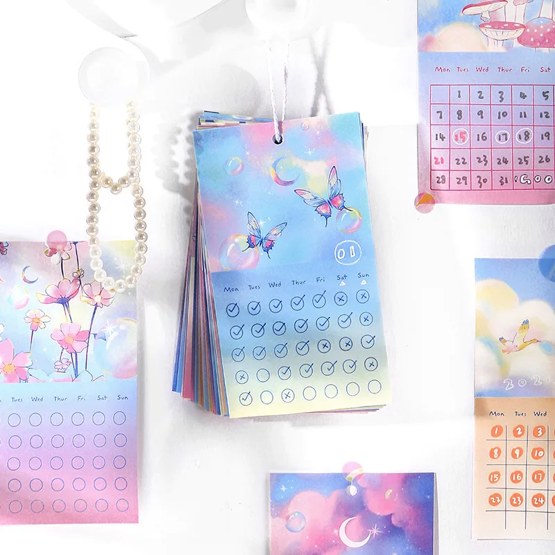 

DIY Undated Calendar Fashion Memo Pad 12 Sheets 85*190mm