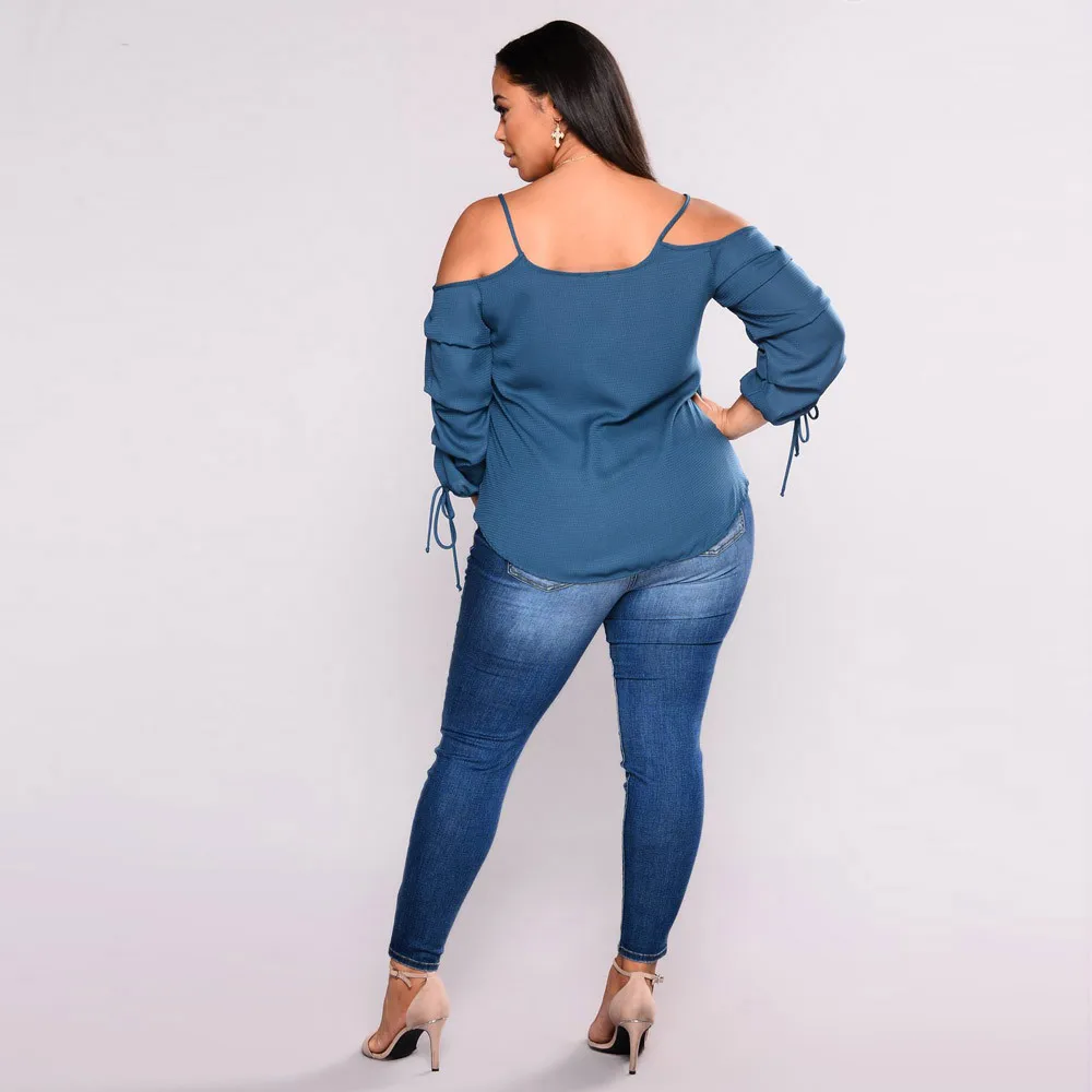 

woman jeans high waist 2019 Women Plus Size Ripped Stretch soft and comfortable Slim Denim Skinny Jeans Pants High Waist 9.17