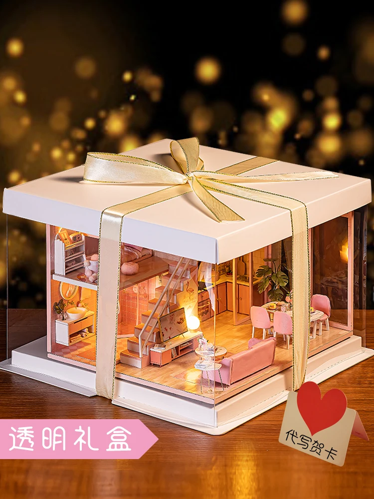 

Small house handmade mini house villa assembly model children's creative birthday gift female toy