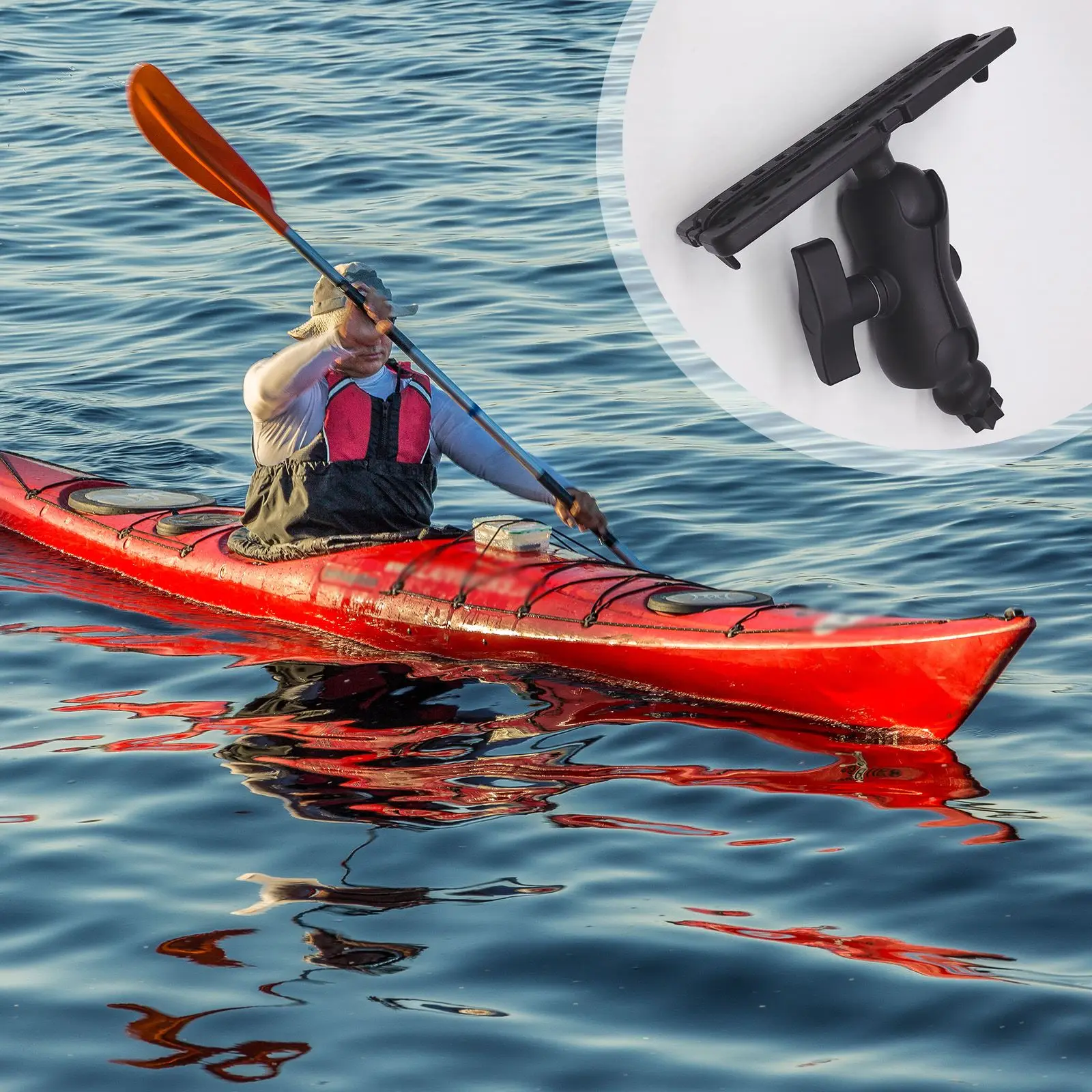 

Ball Mount With Fish Finder And Universal Mounting Plate Kayak Accessories Inner Hexagon Base