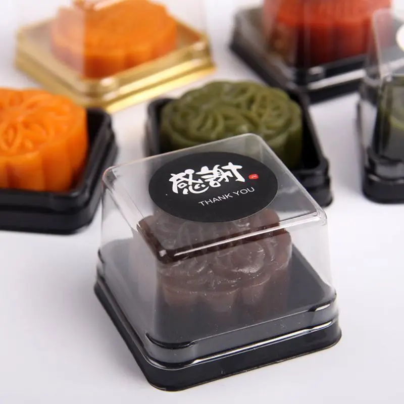 

2021 New 50 Pcs Mini Square Moon Cake Container Wedding Party Favor Boxes 50g Mooncake
