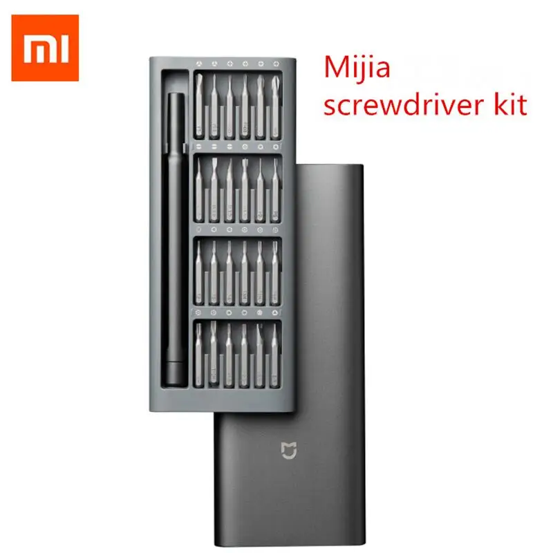 

Набор отверток xiaomi mi mijia, комплект отверток с 24 прецизионными магнитными битами, с алюминиевой коробкой, для умного дома