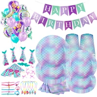 the little mermaid party decoration mermaid birthday balloons for mermaid party 1st happy birthday banner girl baby shower decor