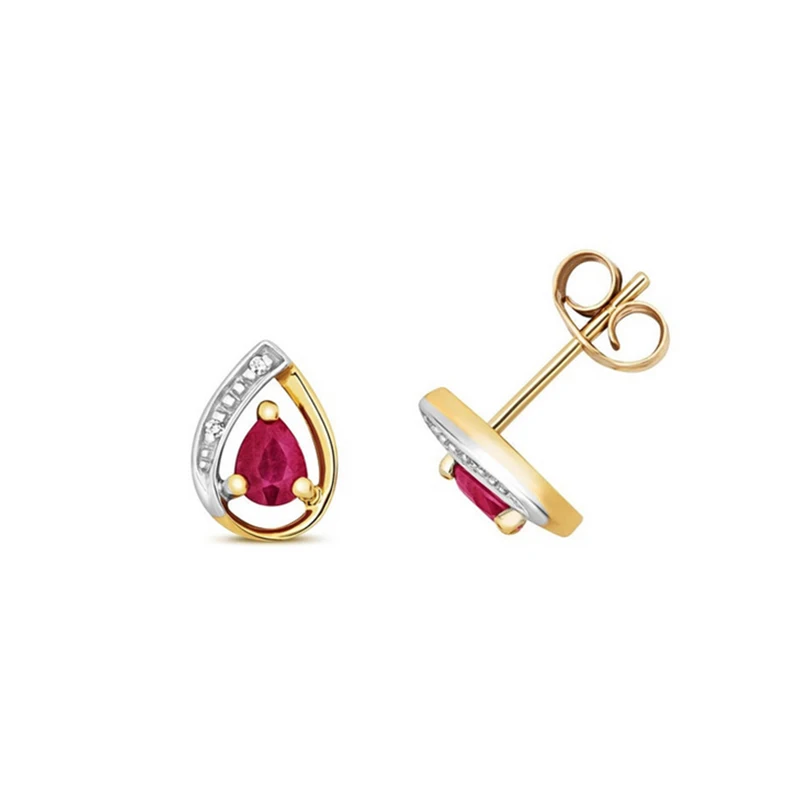 

Fashion Red Water Drop Zircon Stud Earrings for Women Hollow Design Temperament Gold Ear Studs Bridal Wedding Earrings Jewelry