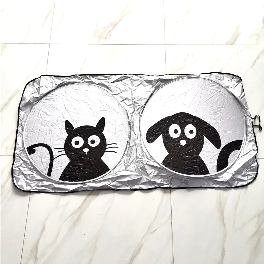 

59x33" Folding Front Car Window Auto Windshield Cartoon Sunshade Cover