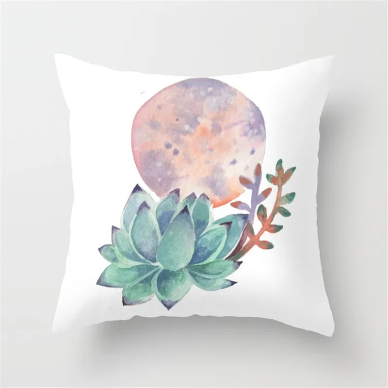 Наволочка для подушки с принтом суккулентов наволочка дивана кровати