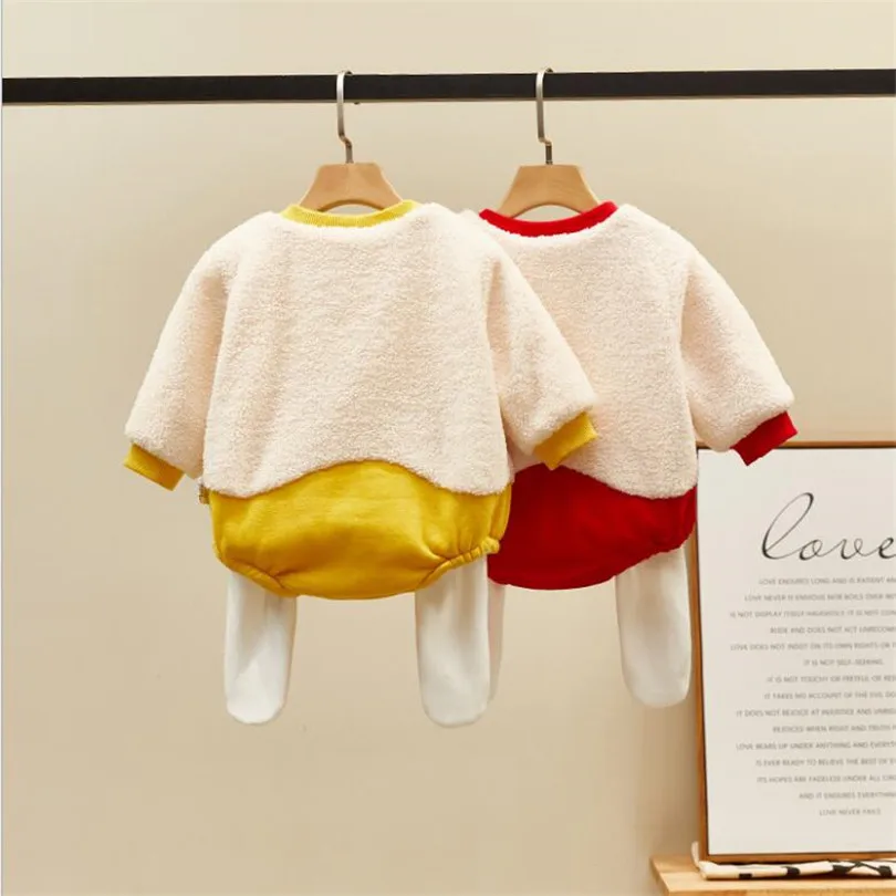 Зимняя детская одежда комплект одежды для новорожденных плотный теплый наряд