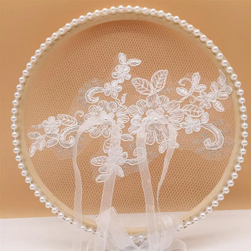 Кружевная подушка в форме кольца элегантная Изысканная с цветком для свадебной