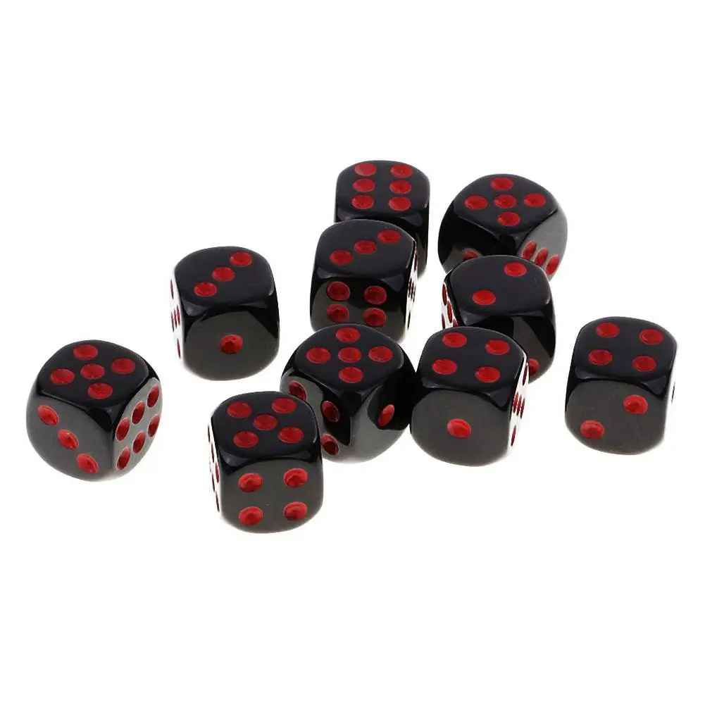 Шестигранные игральные кости жесткие классические красные и черные или пятна