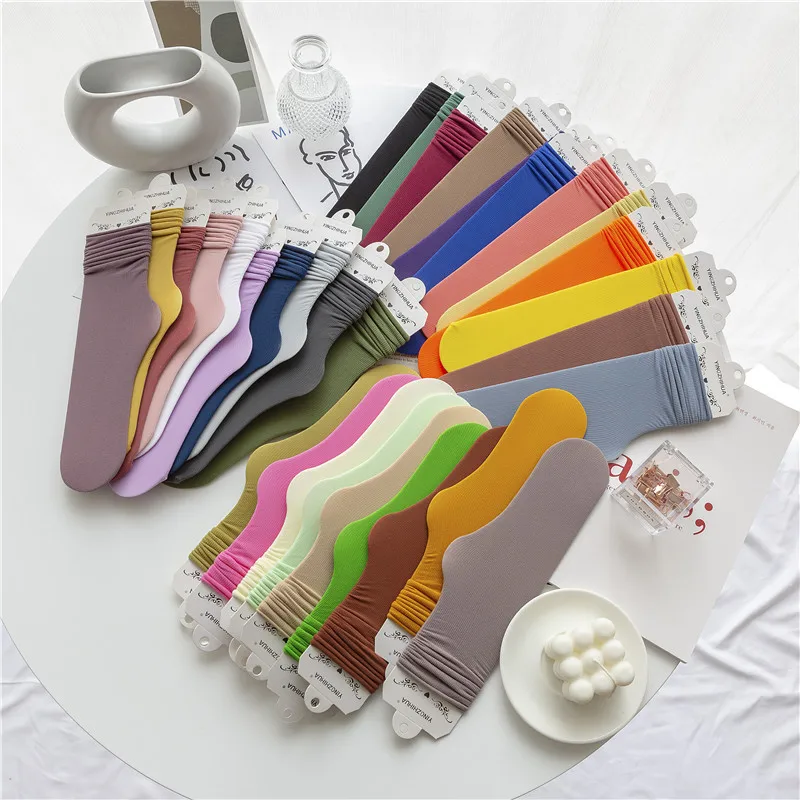 SP & CITY женские носки карамельных цветов короткие со складками для дам летние