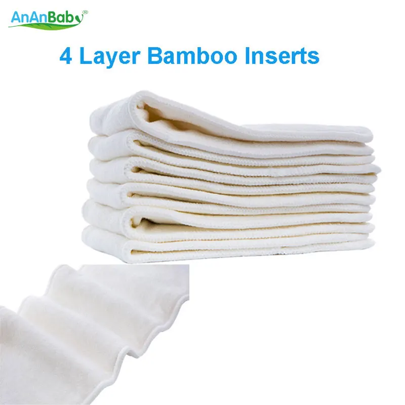 20pcs Baby Diaper Insert Natural 4 Layer Bamboo Diaper Inserts For Baby Cloth Nappy Baby Bamboo Insert